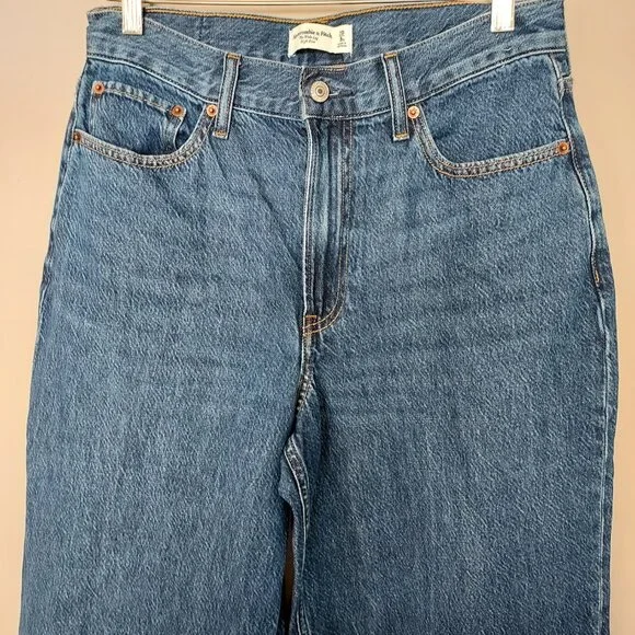 Abercrombie & Fitch The Wide Leg High Rise Jeans Size 29/8 Short NWOT - Picture 5 of 13